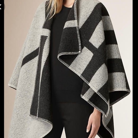 *authentic* NEW Mega check poncho Burberry prorsum collection wool & cashmere - Picture 2 of 12
